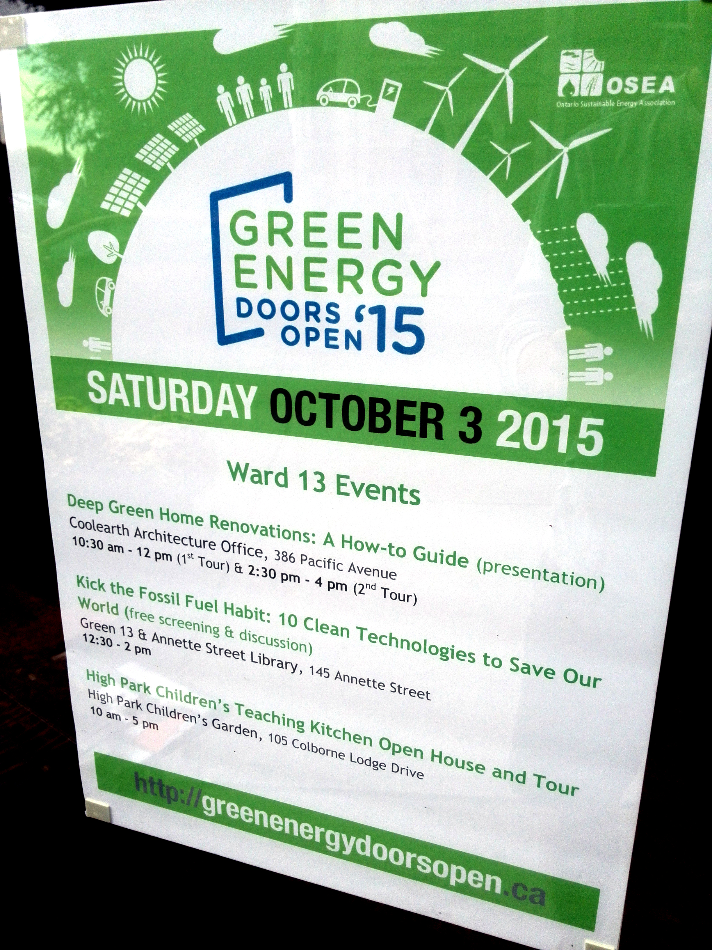 Green Energy Doors Open – next Saturday!