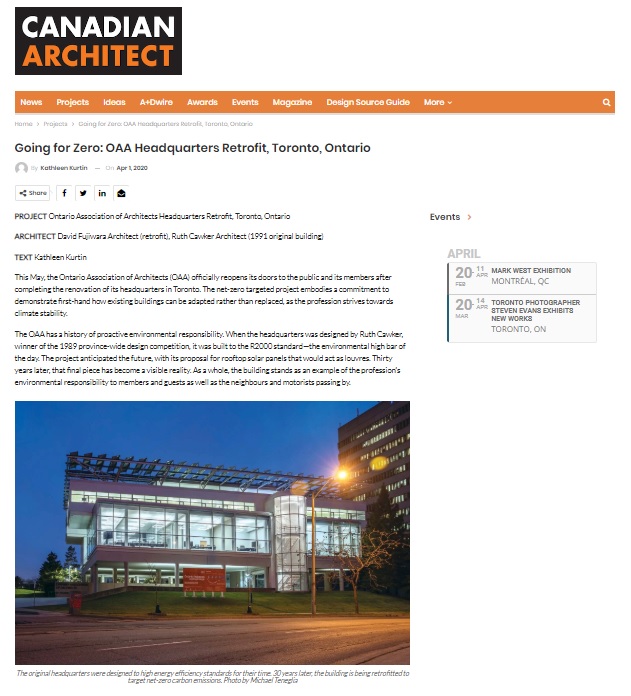 OAA HQ Retrofit Update in Canadian Architect Magazine