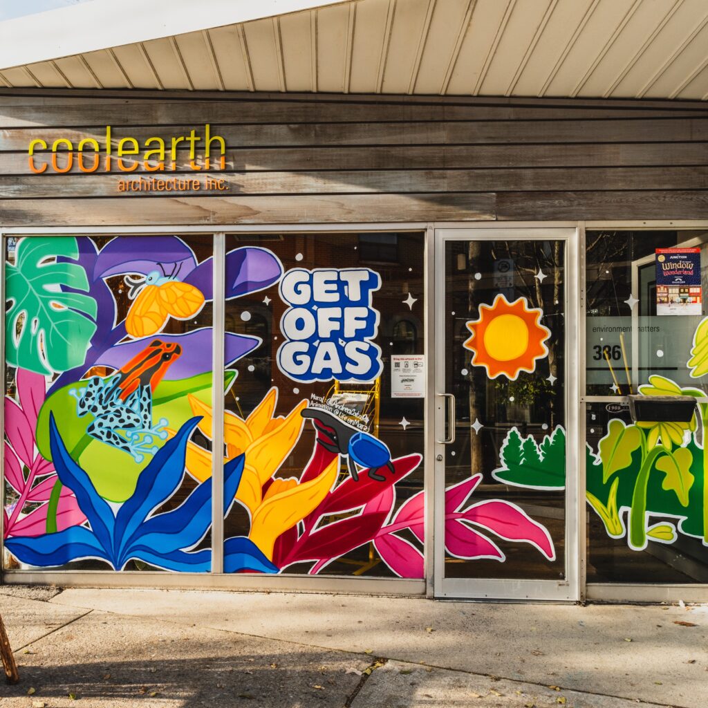 Coolearth Architecture is excited to host another mural for this year's Window Wonderland in the Junction celebration in our window-gallery at 386 Pacific Avenue.