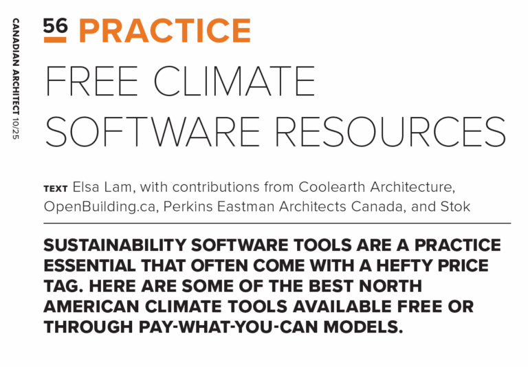 Free Climate + Sustainability Tools for Architects and Designers: Canadian Architect